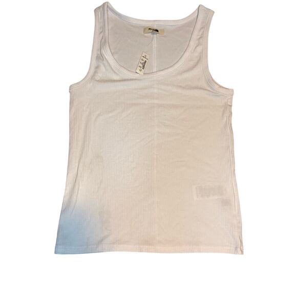Madewell White Ribbed Scoop Neck Tank Top Size M NWT Modal Blend - Picture 5 of 8